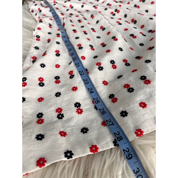 NWT Ann Taylor Womens Floral Embroidered Smocked Back Flare Dress White Size 10P - Picture 13 of 13